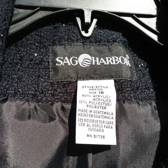 Sag Harbor Black on Black Blazer/Jacket - Picture 3 of 4
